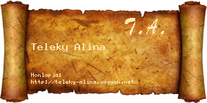 Teleky Alina névjegykártya